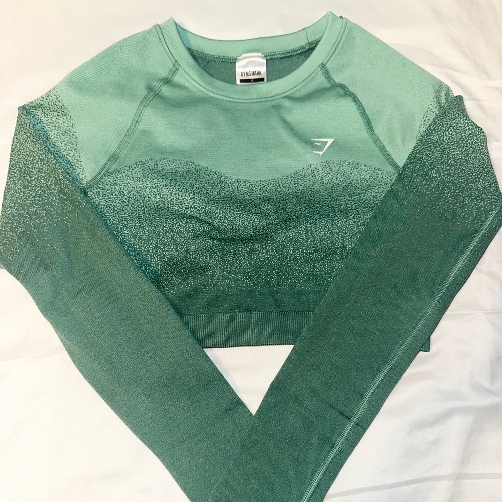 Gymshark Teal Ombre Long Sleeve Crop Top